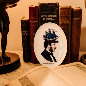 Bandeja Moderna de Metal Ovalada de Alta Calidad para Adornos, Aristofish, 10x10cm, Esmalte Transparente, Multifuncional, Colgante, Móvil, con Diseño a Cuadros y Resorte - Product Image 3