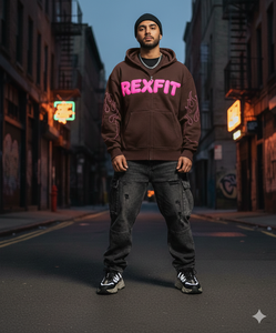 Sweat-shirts à capuche zippés en molleton bouclette pour hommes, coupe ample, grammage lourd 400 GSM, broderie effet vieilli, couleurs unies, style streetwear - Product Image 5