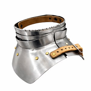 Armadura de Cuello Medieval Hecha a Mano de Acero Pulido para Caballero, con Correas de Cuero Ajustables, Protector Funcional para Halloween - Product Image 5
