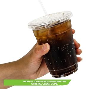 แก้วใสแบบย่อยสลายได้สำหรับเครื่องดื่มเย็น ขนาด 16 ออนซ์ จำนวน 50 ใบ เป็นมิตรกับสิ่งแวดล้อม ผลิตจาก PLA ปลอดสาร BPA ย่อยสลายได้ ป้องกันการรั่วซึม รีไซเคิลได้ ใช้กับช่องแช่แข็งได้ ใช้แล้วทิ้ง - Product Image 4