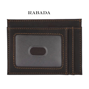 Fourniture d'usine Style classique hommes en cuir véritable mince porte-cartes portefeuille Rfid poche avant portefeuille en cuir véritable pour homme - Product Image 1
