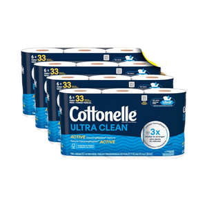 Papier toilette Cottonelle Ultra Clean avec texture Active CleaningRipples, papier hygiénique résistant, 24 méga-rouleaux familiaux = 132 rouleaux standard - Product Image 4