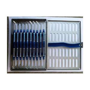 Kit d'instruments dentaires de diagnostic et de détartrage en acier inoxydable avec cassette de stérilisation - Product Image 1