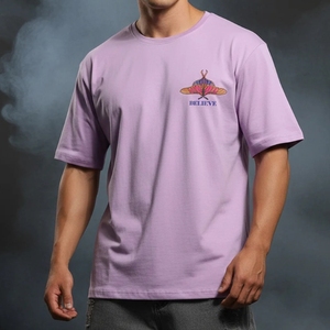 Camisetas YITE con hombros caídos y estampado personalizado, camisetas lisas de corte holgado de 250 g/m², camisetas extragrandes para hombre, 100 % algodón, camiseta básica. - Product Image 1