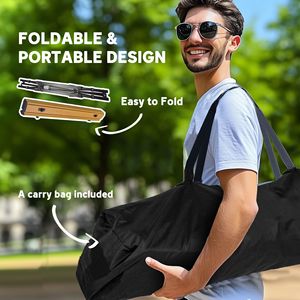 Tavolo Pieghevole Portatile in Alluminio da 3 Piedi per Picnic e Barbecue all'Aperto, con Borsa per il Trasporto e Vano Portaoggetti Incluso, Colore Marrone - Product Image 6