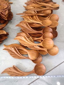 Cuillères à café en bois faites à la main, design unique, style vintage, commande en gros, support de marquage OEM - Product Image 2