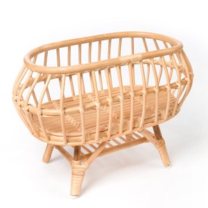 Cuna de mimbre para muñecas, suministro al por mayor, cuna de caña natural para muñecas, cuna en miniatura. - Product Image 1