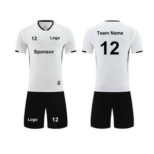 Ensemble de maillots de football vert néon pour hommes, col en V, manches courtes, polyester respirant, numéro d'équipe personnalisable, logo OEM ODM - Product Image 2