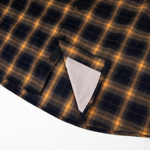 Chemise en flanelle à carreaux décontractée pour homme, manches longues, boutonnée, ourlet arrondi, 100 % coton, fabrication sur mesure, vente en gros OEM - Product Image 3