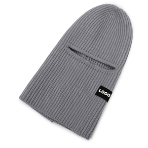Cagoule coupe-vent 2-en-1 au design OEM, bonnet tricoté d'hiver et cagoule pour hommes et femmes - Product Image 4