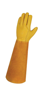 Leather Welding <b>Gloves</b> Cotton Liner Straight Thumb Molten Metal Splash Resistant TIG Use Orange Yellow Color - Product Image 4