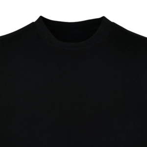 T-shirt noir surdimensionné personnalisé pour homme, en coton épais, coupe ample à épaules tombantes, style streetwear - Product Image 3