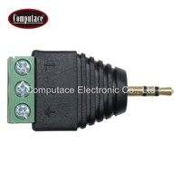 Connecteurs DC en gros, mâles, 2,5 mm, adaptateur de prise d'alimentation, câble de montage pour téléphone, 3 pôles, 12 V, 5 A, PVC, contacts en laiton plaqué or, noir