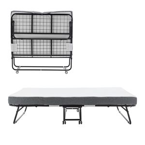 75 dentro. X 45 In. Letto pieghevole portatile con struttura in metallo con materasso in Memory Foam e ruote comodo letto per la casa o il viaggio - Product Image 2