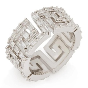 Bague géométrique moderne en argent sterling de qualité supérieure, plaquée rhodium, sertie de pierres, bague de cocktail de luxe unisexe pour tous les jours - Product Image 2