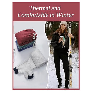 Pantalones Deportivos de Forro Polar Cálidos para Invierno, Pantalones Deportivos con Forro de Sherpa, Pantalones Casuales Cómodos para Estar en Casa o al Aire Libre - Product Image 5