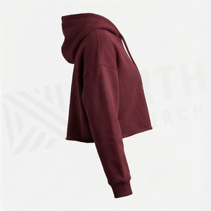 Custom <b>Zipper</b> Pullover Breathable Crop Top Women Hoodies Premium Activewear Streetwear Apparel Design Fashion Trends - Product Image 3