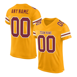 Custom American Football Jersey Unisex V-Neck Short Sleeve Sublimated Breathable Mesh Polyester Color Blocking Moisture Wicking - Product Image 5