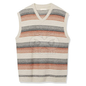 Gilet tricoté de haute qualité pour homme, col en V, sans manches, en tissu doux, style décontracté, vente en gros - Product Image 6
