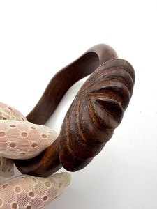 Minimalist Wooden Bangle Lightweight Casual Fashion Bracelet Natural <b>Crafts</b> - Product Image 3