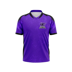 Camiseta Deportiva Personalizada de Pádel Morada con Cuello en V, Manga Corta, Transpirable y de Secado Rápido para Hombre con Diseño Impreso - Product Image 1