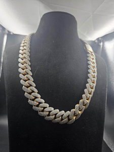 Luxury Moissanite Cuban Link <b>Chain</b> Necklace 925 Silver <b>Iced</b> <b>Out</b> Hip Hop Jewelry Gold Silver Finish Unisex Statement Gift Premium - Product Image 4