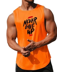 Couleurs personnalisées vêtements de sport haut sans manches pour hommes 94% coton 6% Spandex coupe décontractée musculation Stringer débardeur polyvalent - Product Image 1