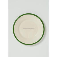 Assiette de service en émail, impression de logo personnalisée, assiettes à dîner en métal, réutilisables, qualité supérieure, assiettes de service, assiette en céramique, dernière tendance