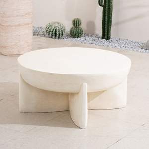 Mesa Redonda para Exteriores de 35.5 Pulgadas de Diámetro, Fabricada con Óxido de Magnesio Blanco, Producto Elegante y Duradero - Product Image 2