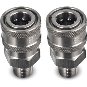 Raccordi Maschio NPT a Connessione Rapida da 1/4'' in Acciaio Inossidabile per Idropulitrici e Accessori per Bevande - Product Image 1