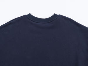 Sudadera Oversize Casual de Moda para Mujer 2025, Color Azul Marino, Cuello Redondo, Estampado de Letras, Hombros Caídos, Manga Larga - Product Image 5