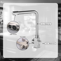 Robinet de cuisine thermostatique électrique moderne à double poignée, mitigeur monotrou à poser en acier inoxydable pour usage hôtelier