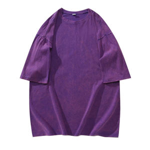 T-shirt oversize pour homme 250 g/m², style streetwear hip-hop vintage, délavé à l'acide, coupe ample, logo personnalisé, 100 % coton - Product Image 2