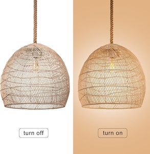 <b>Wicker</b> Rattan <b>Lampshade</b> Decorative Pendant Lamp Shade Eco Friendly Handmade Wholesale Manufacturer OEM ODM - Product Image 1