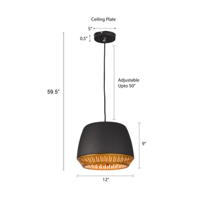 Luminaire suspendu moderne noir, lampe de plafond nordique, luminaire suspendu contemporain en métal, décoration d'intérieur scandinave - Product Image 2