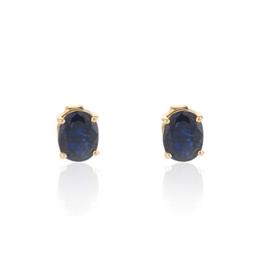 18K Gold Plated Blue Sapphire & <b>Garnet</b> Jewelry Set for Party - Product Image 4