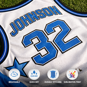 Camiseta de Baloncesto Personalizada para Equipos Escolares, de Secado Rápido, Transpirable, 100% Poliéster, con Nombre y Número del Jugador Bordados - Product Image 3