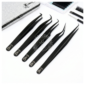 Pinzas para Extensión de Pestañas con Punta de Fibra de 45 Grados, Pinzas de Acero Inoxidable para Mega Volumen, Herramienta para Extensión de Pestañas - Product Image 6