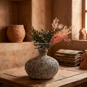 Grand vase urne rustique en terre cuite Bajo, fait main, pot en argile décoratif, récipient de sol en céramique, fournisseur en gros - Product Image 3