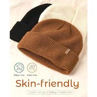 Bonnet en tricot côtelé épais avec broderie 3D de logo personnalisé, chaud pour l'hiver, unisexe, à revers souple, pour le ski, vente en gros