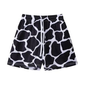 Shorts de sport en maille pour homme, motif abstrait effet brisé, impression par sublimation, respirant, en polyester, au-dessus du genou, personnalisables - Product Image 3