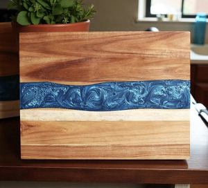 Tabla de Cortar Rectangular de Madera y Resina Personalizada, Antideslizante, Hecha a Mano para Cocina - Product Image 4