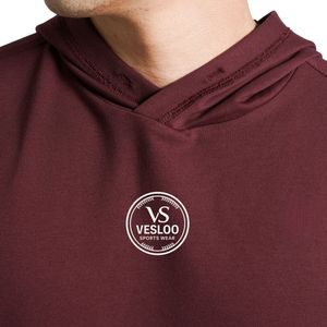 Maroon Perform Hooded Tank Men's Sleeveless Gym Hoodie <b>Vest</b> Cotton Workout Training Fitness Bodybuilding <b>Stringer</b> Athletic - Product Image 6