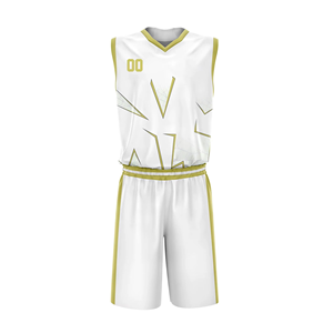 Conjunto de Uniforme de Baloncesto Blanco Personalizado con Detalles Azul Claro, Impresión Sublimada, Transpirable, 100% Poliéster, Unisex para Adultos, Corte Regular - Product Image 3