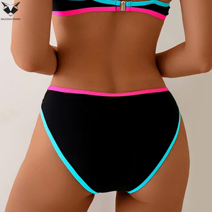 Conjunto de Bikini de Dos Piezas de Poliéster y Spandex para Mujer, Color Neón, Diseño Color Block, Ligero, Calidad Premium, Hecho en Pakistán, Ropa de Verano - Product Image 6