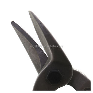 Ciseaux multi-usages WIGA GF-250R de 10 pouces à bord dentelé en CR-MO pour la découpe de tôles, qualité industrielle et bricolage, vert - Product Image 2