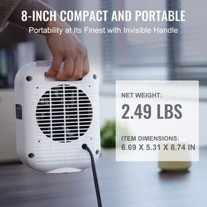 Portable Electric Thermostat Space <b>Heater</b> 1000W/1500W 2-Level Quiet <b>Ceramic</b> <b>Heater</b> Fan with 9 Tip Shutdown Energy Saving - Product Image 6