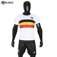 Conjunto de Camiseta de Fútbol Transpirable y Ligera con Logotipo Personalizado, Uniforme de Fútbol de Alta Calidad para Jugadores Tailandeses con Tallas Personalizadas