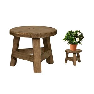 Mini Wooden <b>Stool</b> Plant Stand Flowerpot Rack for Indoor Outdoor Home <b>Garden</b> Office Table Decorative Display Stand - Product Image 3