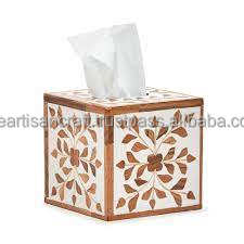 Boîte à mouchoirs en incrustation d'os faite à la main de luxe support de rangement décoratif élégant Design Unique cadeau parfait pour la maison bureau salon - Product Image 2